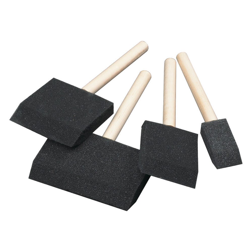 School Smart Wedge Foam Paint Brushes, Assorted Sizes, Pack of 48 085676